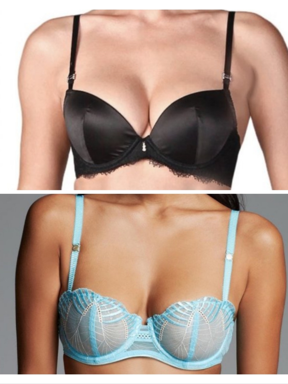 Chantelle Lace & Affinitas Satin Bras, 32B